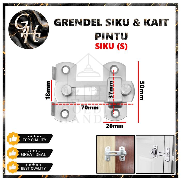 Gambar Grendel Overpal Gembok Selot Slot Pintu Cantolan Gembok Grendel Siku Kait Slot Pintu Geser Lemari - Siku S dari Goldie Handle undefined Tokopedia