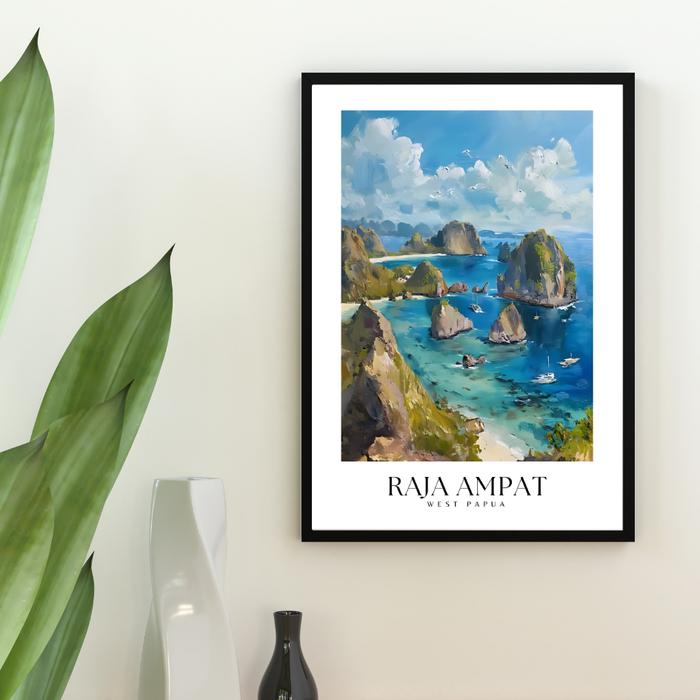 Gambar Poster A2 Lukisan Bali Bromo Danau Toba Aesthetic - Hiasan Dinding Print Art + Framw Kayu Premium - 123 A, HITAM dari Seni Malaka undefined Tokopedia