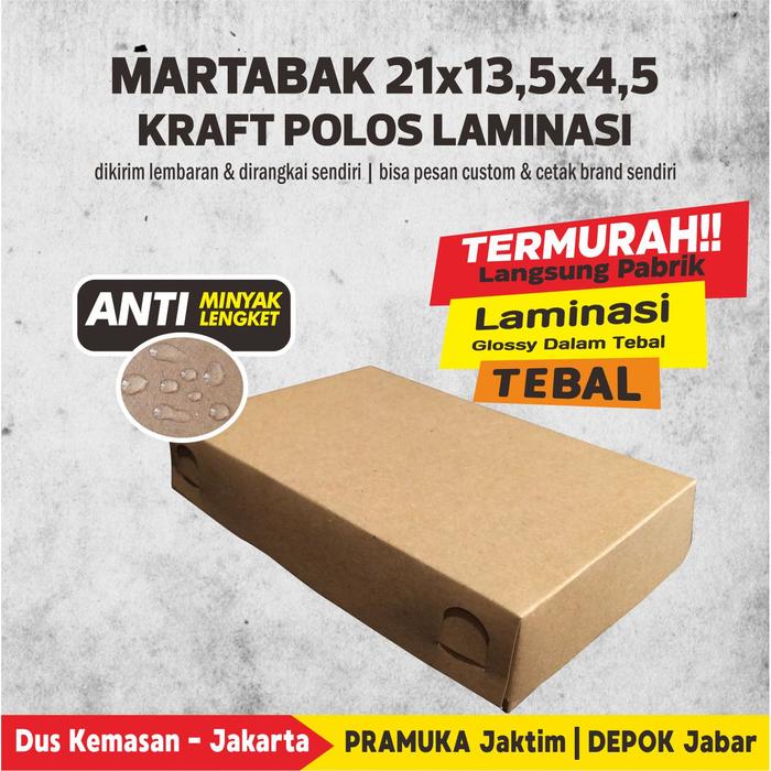 Gambar Box Martabak / Kotak Martabak Kraft Laminasi ( Isi 10 Pcs ) - Martabak polos dari Dus kemasan undefined 4 Tokopedia