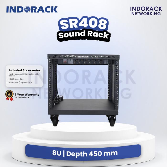 Jual INDORACK Audio Rack 8U Depth 450mm Rack Audio Sound System Mixer ...
