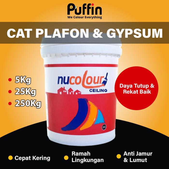 Gambar Cat Plafon Nucolour ceiling 5 kg - cat gipsum putih dari Puffin Paint undefined Tokopedia