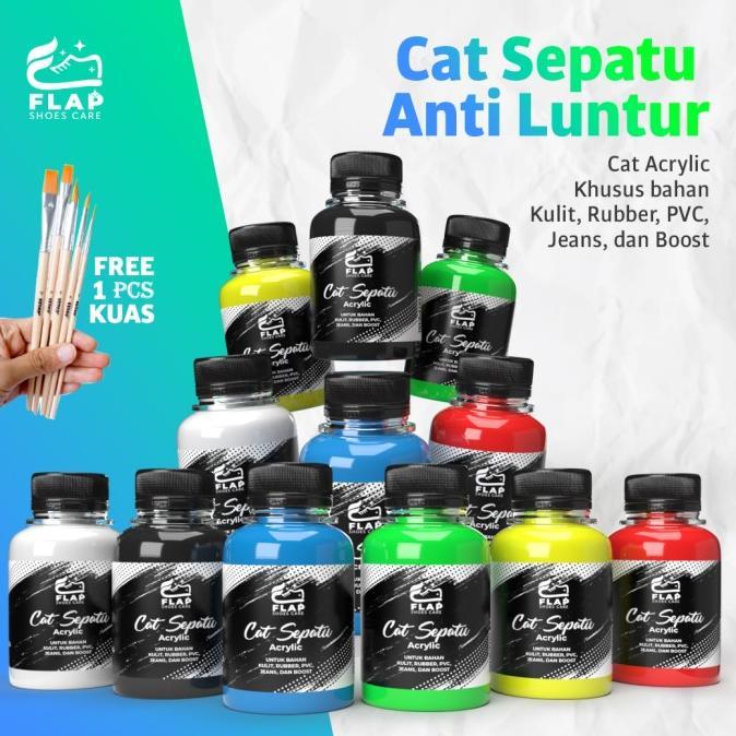 Gambar Cat Akrilik Sepatu Karet Kulit Sintetis Asli Permanen Flap Shoes Care - Hitam dari CeriaMartt. undefined Tokopedia