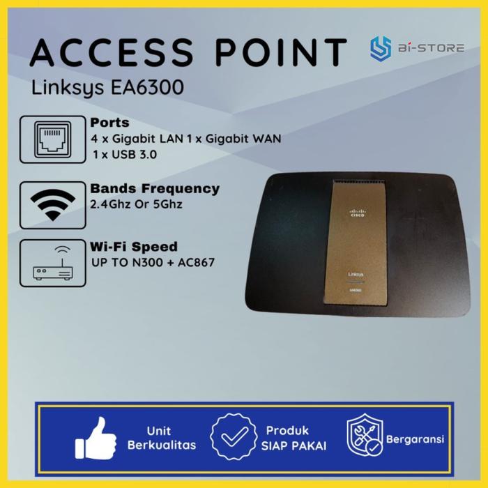 Gambar Wireless Router Linksys EA6300 Semua Port Gigabit Dual band 2.4 n 5Ghz dari Bi-Store 53 undefined Tokopedia
