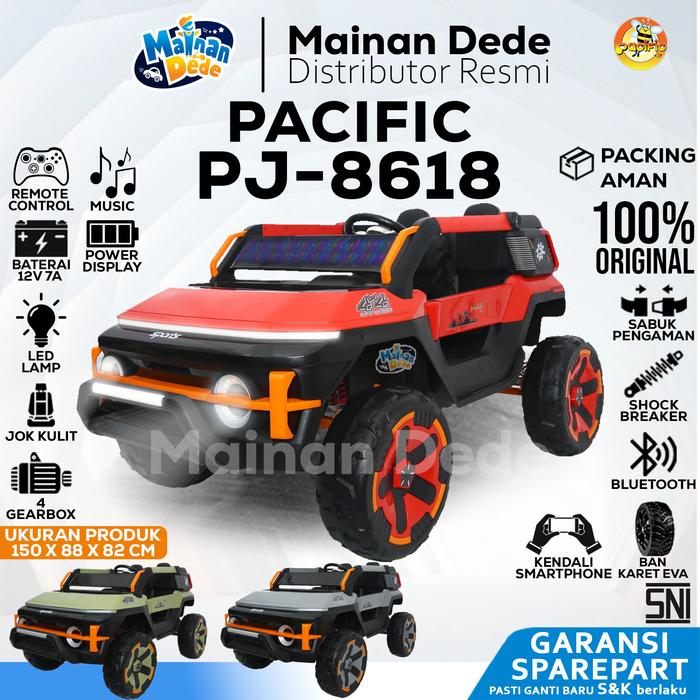 Gambar Mainan Mobil Aki Anak JEEP JUMBO PACIFIC PJ 8618 PJ8618 PJ-8618 MURAH - Merah, DUS BAWAAN dari Mainan Anak Dede undefined Tokopedia