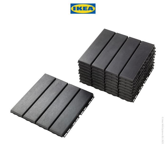 Gambar IKEA RUNNEN Decking Tile Bongkar Pasang Abu-Abu Tua 0.81 m² Isi 9Pcs - Tidak Dirakit dari IKEA Indonesia undefined Tokopedia