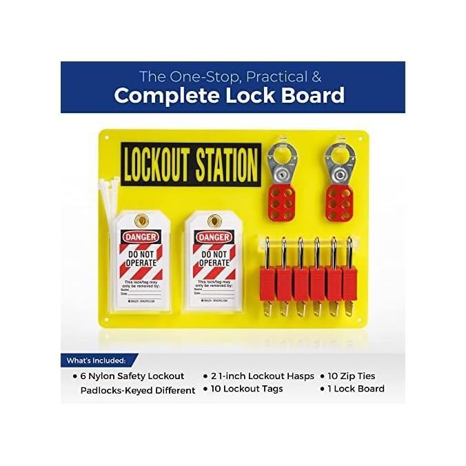 Complete Lockout Tagout Station With 14 Padlocks 6 Hasps Lockout Tagout ...