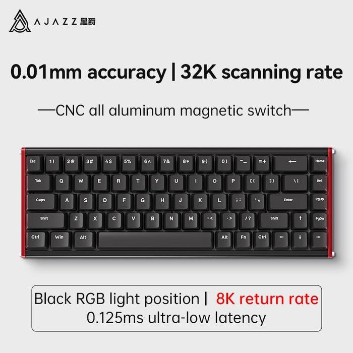 Gambar Ajazz ALUX68 Series Full Aluminium CNC Wired Mechanical Keyboard HE Magnetic Switch Rapid Trigger Support Tap SOCD up to 8K Polling Rate - PLUS - BLACK dari DextMall undefined Tokopedia