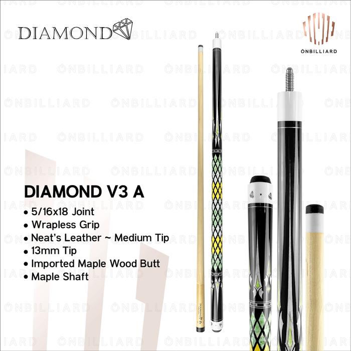 Gambar DIAMOND V3 Cue Stick Billiard Lokasi Play 13mm Maple Wood Stik Biliar Billiar Biliard Bilyar Bilyard - Diamond V3 (A) dari ONbilliard undefined Tokopedia