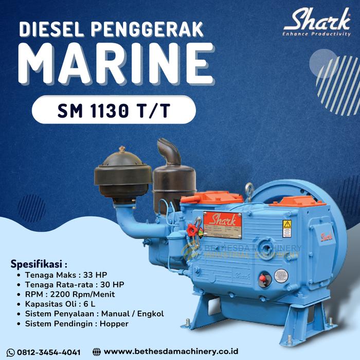 Gambar Diesel Marine SM 1130 Shark 33 HP 30 PK Hopper Starter - SM1130 TT -33HP dari Engineering Machine undefined Tokopedia
