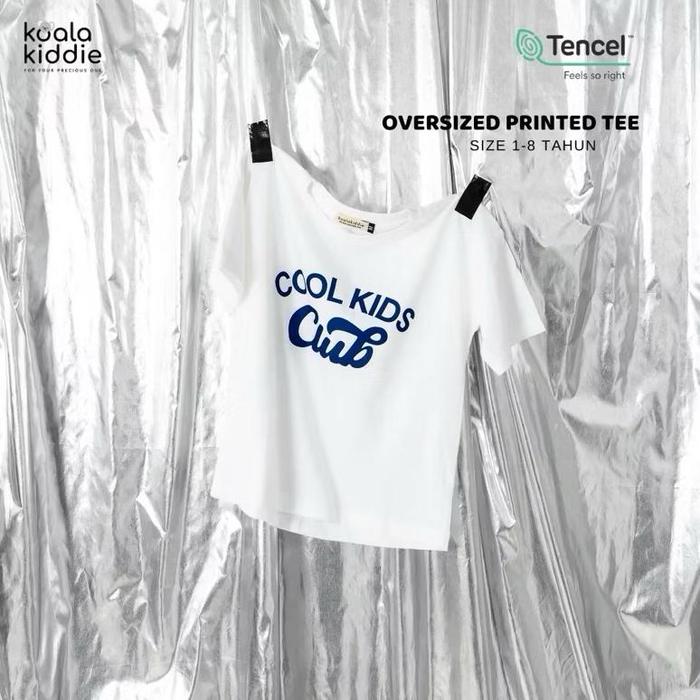 Gambar TENCEL OVERSIZED PRINTED TEE - Korean oversized tee anak / Kaos bahan tencel anak - COOLKIDS WHITE, S dari Celfano undefined Tokopedia