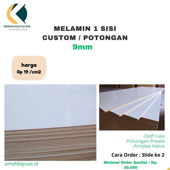 Gambar Triplek Melamin Trimel 9mm Potongan Satu sisi dari Omah Kayu Os undefined Tokopedia