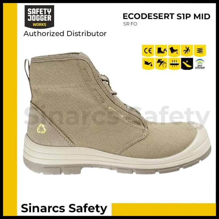 Gambar Sepatu Safety Jogger Ecodesert S1P Mid - Beige / Krem Terlaris|Best Seller - Size 43 dari KOMANG PEDIA undefined Tokopedia