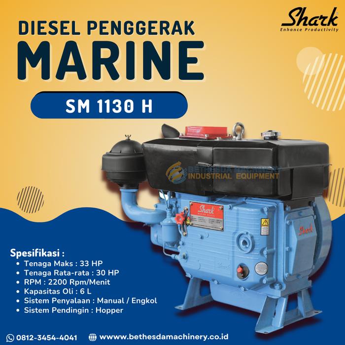 Gambar Diesel Marine SM 1130 Shark 33 HP 30 PK Hopper Starter - SM1130 H - 33HP dari Engineering Machine Kota Surabaya Tokopedia