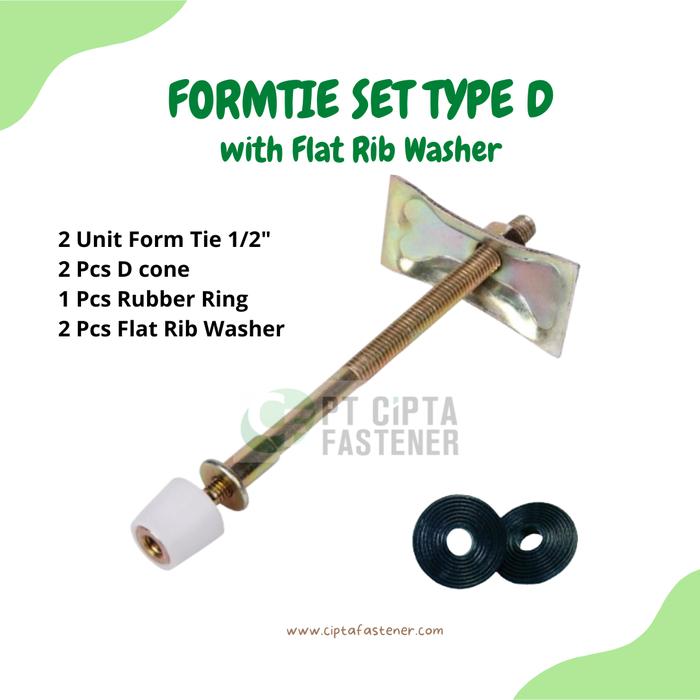 Gambar Formtie 1/2 Bekisting Set D dengan P Cone washer  / Form tie Set - Flat Rib Washer dari Cipta Fastener Indonesia undefined Tokopedia