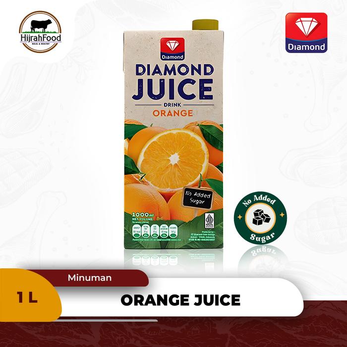 Gambar Diamond Juice UHT Drink | Jus Buah Premium Tanpa Gula - 1L - Orange dari Hijrahfood Meatshop undefined Tokopedia