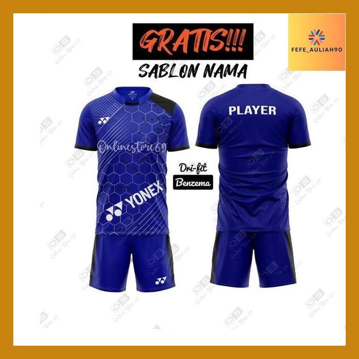 Gambar Fefe- Setelan Baju Badminton Yonex / Setelan Bulutangkis Pria / Baju Bulutangkis Pria Wanita - Biru, M dari Fefe-Auliah90 undefined Tokopedia