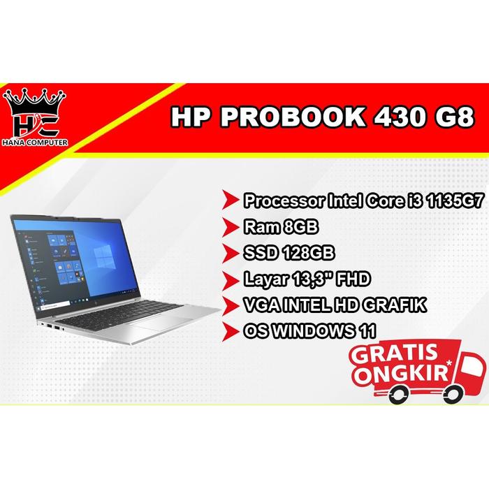 Hp Probook 430 Intel Core I3 Gen 11 Ram 8gb Ssd 128gb 133 Win 11