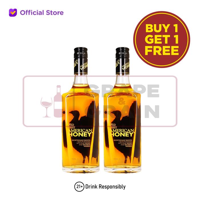 Gambar Wild Turkey American Honey Bourbon Whiskey - Buy 1 Get 1 dari Grape & Grain.id undefined Tokopedia