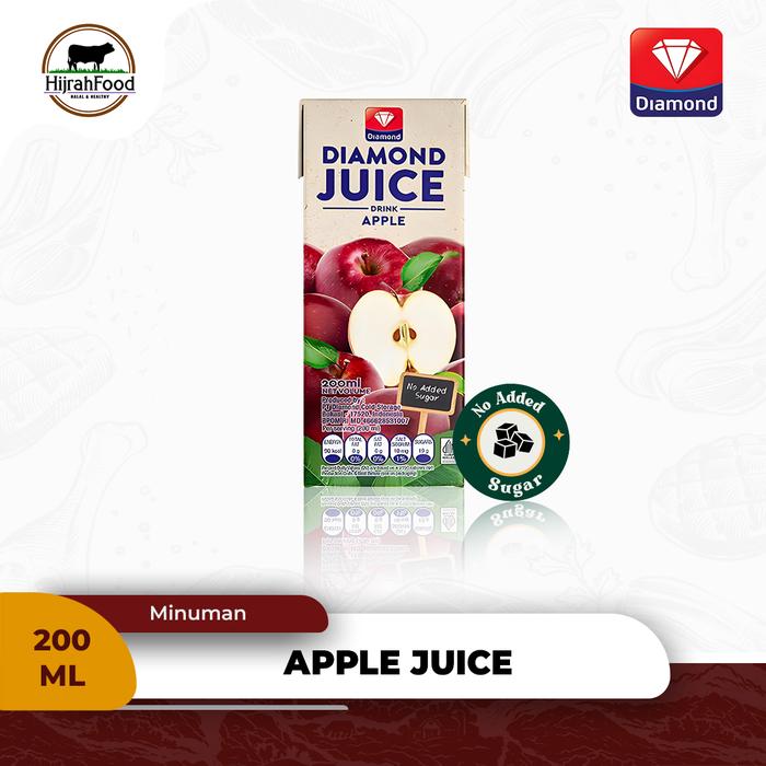 Gambar Diamond Juice UHT Drink | Jus Buah Premium Tanpa Gula - 200ml - Apple dari Hijrahfood Meatshop undefined Tokopedia