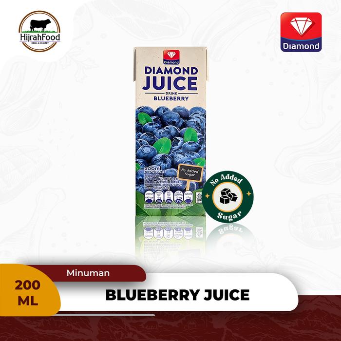 Gambar Diamond Juice UHT Drink | Jus Buah Premium Tanpa Gula - 200ml - Blueberry dari Hijrahfood Meatshop undefined Tokopedia