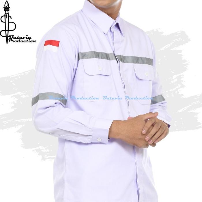 Gambar termurah Wearpack Safety K3 Proyek Tambang Baju Werpak Kemeja Sefti Werpack Seragam Kerja lapangan lengan panjang pria wanita kemeja sefty katelpak bengkel PLN PUPR konstruksi infrastruktur DAMKAR pertamina werpak mekanik teknik civil custom bordir Warna - Putih, S dari MAISAROHSOP undefined Tokopedia