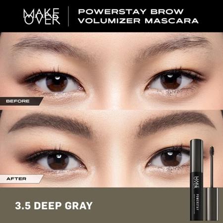 Gambar Make Over Powerstay Brow Volumizer Mascara 5 g - Browcara, Eye Brow Mascara, Maskara Alis Waterproof - 3.5 Deep Gray dari ByMahveen undefined Tokopedia