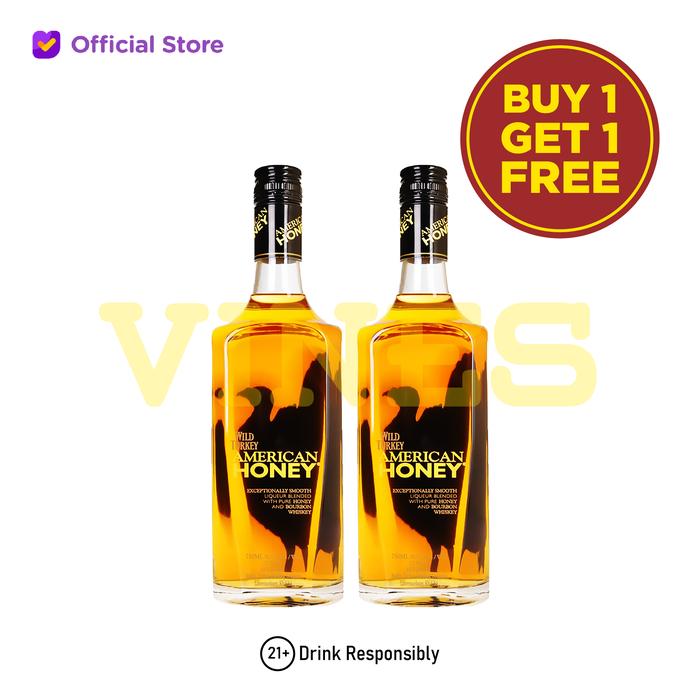 Gambar Wild Turkey American Honey Bourbon Whiskey - Buy 1 Get 1 dari VINES Bali undefined Tokopedia
