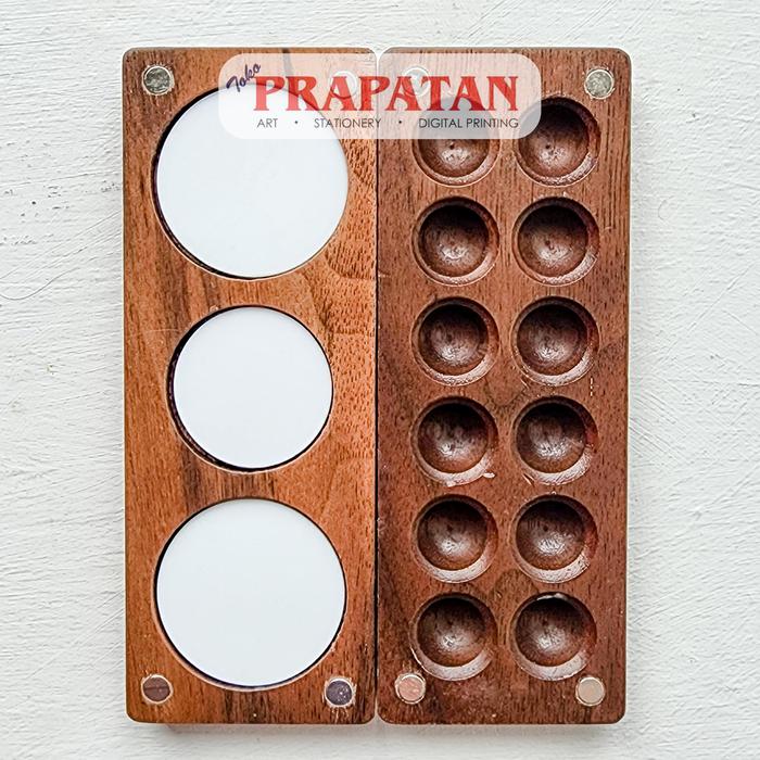 Gambar Mini Wooden Watercolor Palette Box | Tempat Cat Air - 12 LUBANG dari Toko Prapatan_NEW undefined Tokopedia