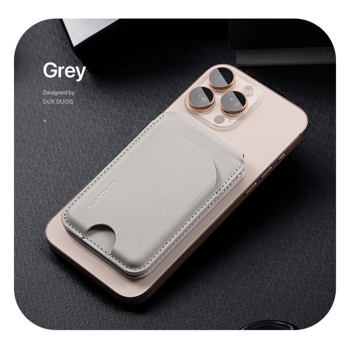 Gambar Dux Ducis Magnetic Leather Wallet Compatible for iPhone - NEVA Series - Abu-abu dari Gojali.id Kota Administrasi Jakarta Utara Tokopedia