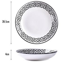 Gambar MONOKROM piring makan nasi lauk saji keramik hitam putih astetik - B 8 inci dari petite maison indonesia undefined Tokopedia