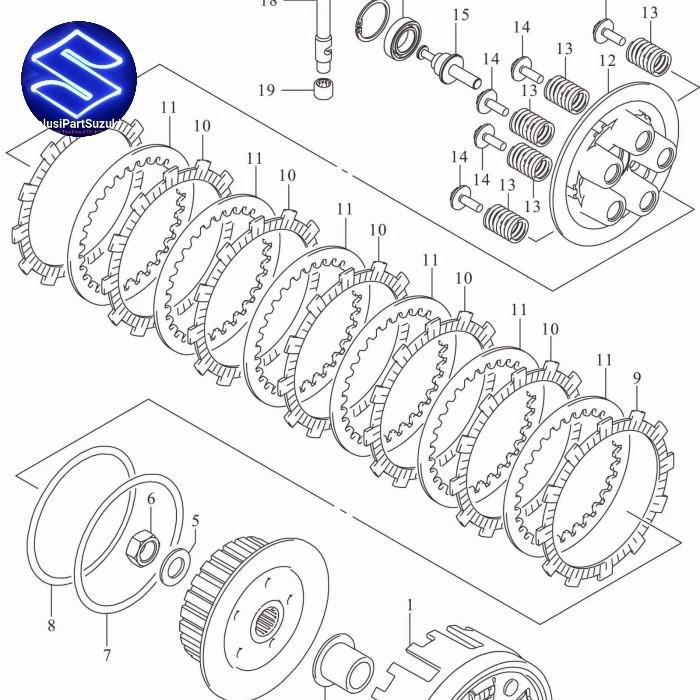 Gambar SPRING, CLUTCH / PER KOPLING (Gb. 13) SUZUKI V-STROM SX250 dari Solusi Part Suzuki undefined Tokopedia
