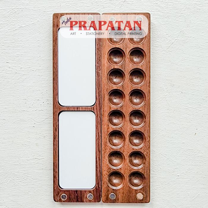 Gambar Mini Wooden Watercolor Palette Box | Tempat Cat Air - 16 LUBANG dari Toko Prapatan_NEW undefined Tokopedia