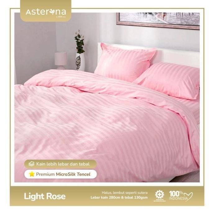 Gambar SPREI HOTEL MICRO TENCEL MOTIF SALUR LIGHT ROSE PREMIUM COSTUME - 90x200, tinggi 20cm dari BARCA SOTRE undefined Tokopedia