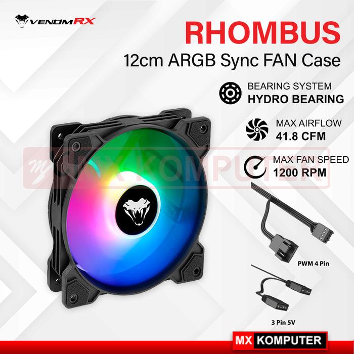 Gambar VenomRX Fan Casing Rhombus ARGB Sync 1 Fan - Hitam dari MXKomputer_NEW undefined Tokopedia