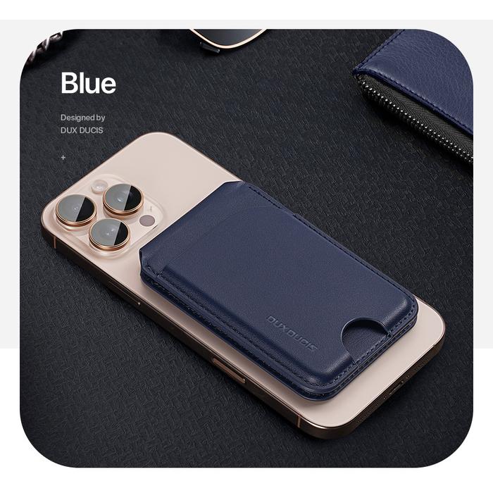 Gambar Dux Ducis Magnetic Leather Wallet Compatible for iPhone - NEVA Series - Biru dari Gojali.id undefined Tokopedia