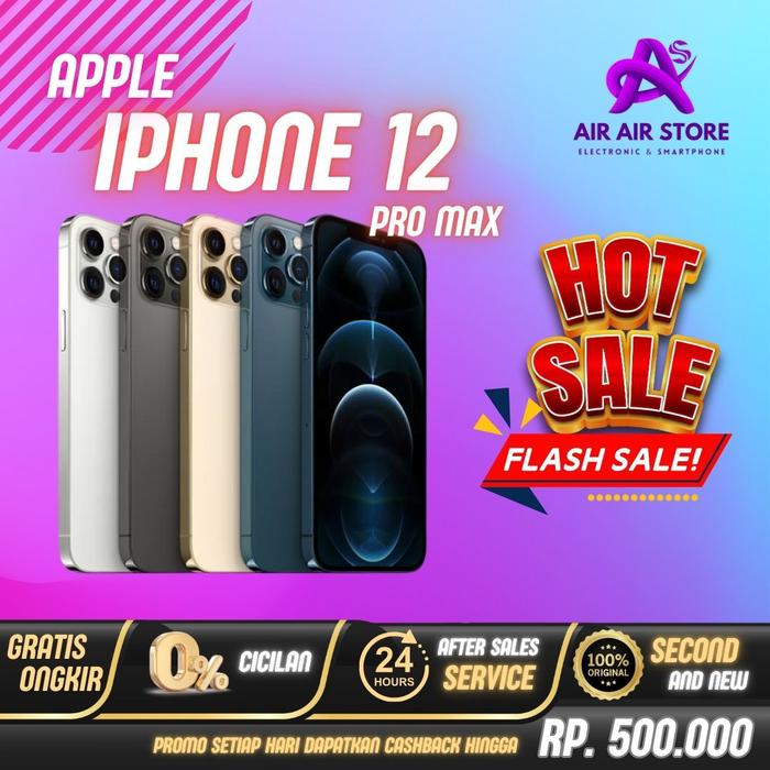 Apple iPhone 12 Pro Max 128gb 256gb 512gb Second Mulus Original Fullset  128gb All Oprtr, Fullset di Airair Store Tokopedia