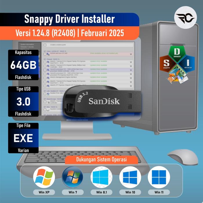 Gambar USB 3.0 Flashdisk Snappy Driver Installer Sandisk 64GB SDI Offline - EXE dari The Rizqi Corner undefined Tokopedia