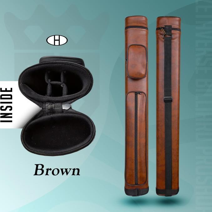 Gambar Tas Stik Billiard Leather 2x2 2B2S - Premium Cue Bag 2 Butt 2 Shaft - Brown dari The 8 Ball Spot undefined Tokopedia