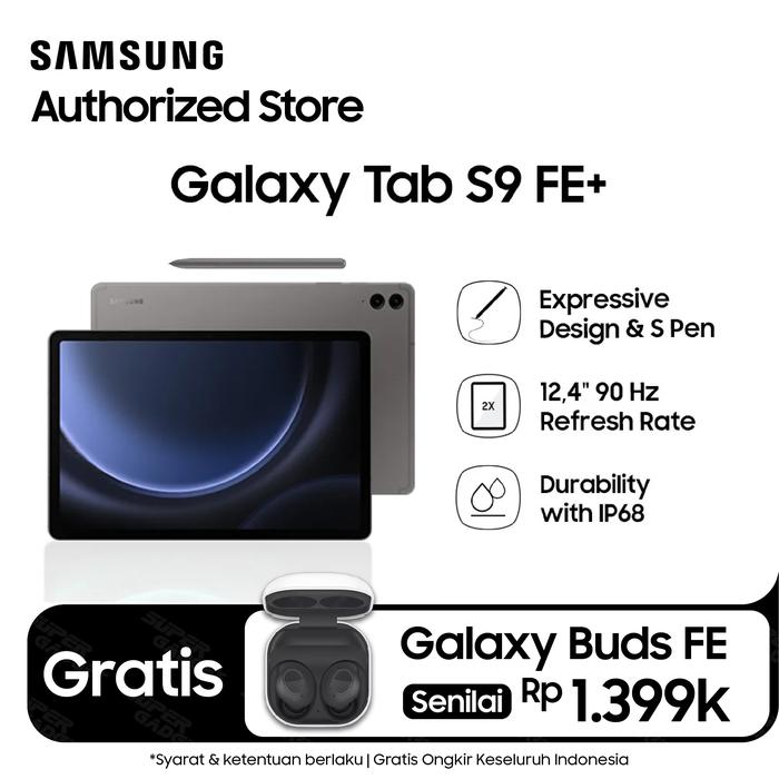 Gambar [Bundling] Samsung Galaxy Tab S9 FE Plus + Buds Fe - Gray dari SUPER GADGET-SAMSUNG EXCLUSIVE undefined Tokopedia