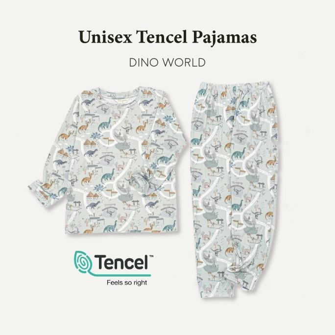 Gambar Sale Harlowkids - Unisex Tencel Pajamas Dino World / Piyama Anak - L dari frantal official undefined Tokopedia