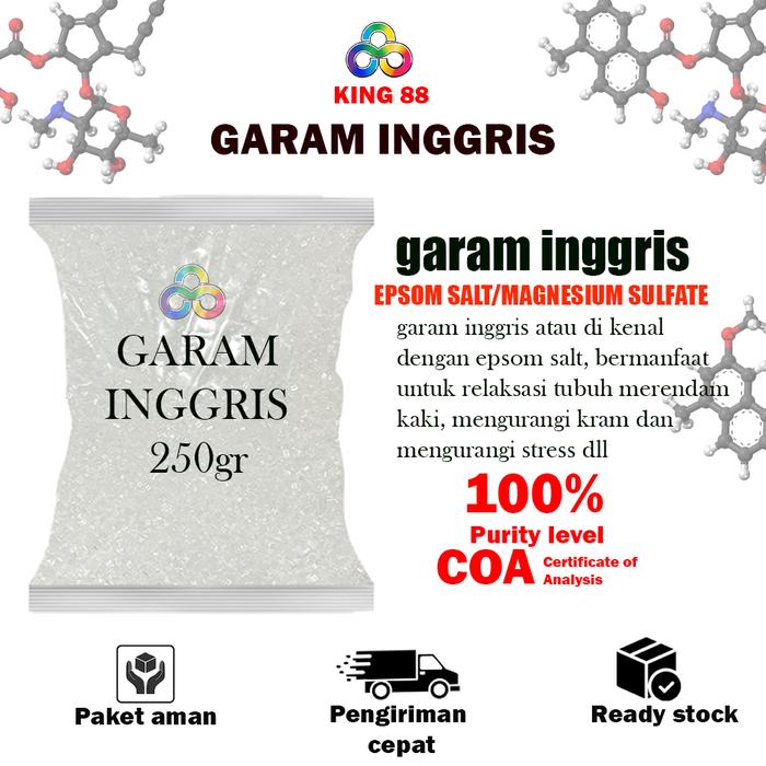 Gambar Garam Inggris 250gram / Magnesium Sulphate / Magnesium Sulfat / MgS041 / Garam  Inggris Murah - Pack plastik  dari king88. undefined Tokopedia