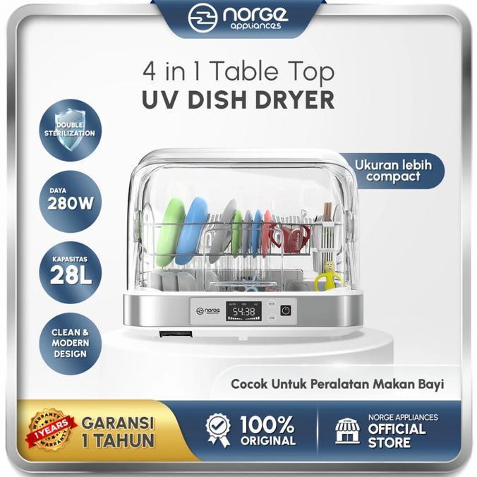 Gambar Norge 4 in 1 Table Top UV Dish Dryer NG-DD48UV - 28L WHITE dari GayaHomy undefined Tokopedia