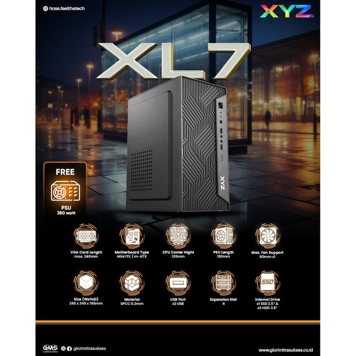 Gambar CASING HOSE XYZ + PSU 380WATT ORIGINAL - XYZ XL7 dari k-galaxy komputer undefined Tokopedia