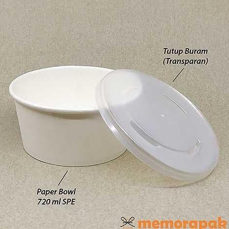 Gambar Paper Bowl/Mangkok Kertas 720 Ml Spe + Tutup Murah dari Warung Bundaa undefined Tokopedia