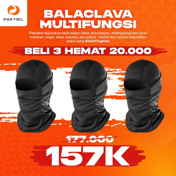 Gambar 3 pcs ORIGINAL FOXTAIL Premium balaclava motor adem quick dry masker - 3 Pcs Promo dari Foxtail Indonesia undefined Tokopedia