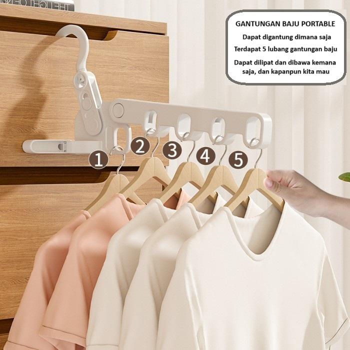 Gambar Gantungan Baju 5 Lubang Hanger Pakaian Gantung Pintu Laci Tanpa Paku dari TechmarkOfficialStore undefined Tokopedia