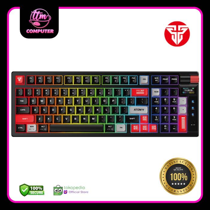 Gambar Fantech Atom Pro 97 MK918 Wireless Keyboard Mechanical Gaming With LED Screen - Hitam, RED dari TTMCOMPUTER undefined Tokopedia