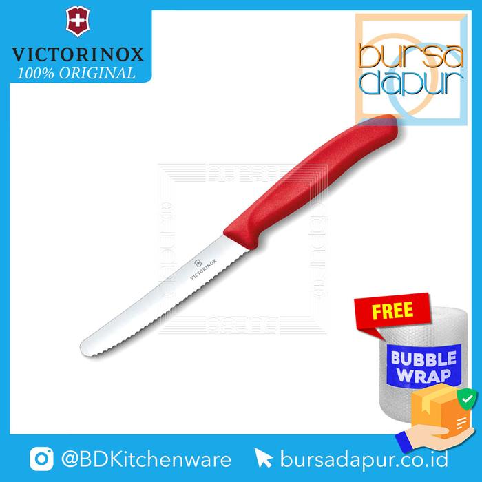 Gambar Pisau Gerigi 6.7833 Victorinox Tomato&Table Knife Wavy Edge 11cm - Red dari Bursa Dapur Mall undefined Tokopedia