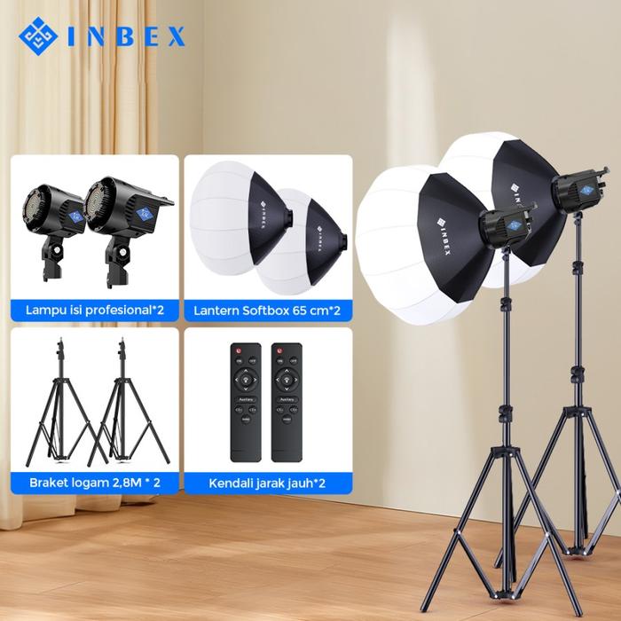 Promo INBEX Livestream Lampu Softbox Kit Fill Lighting Background ...