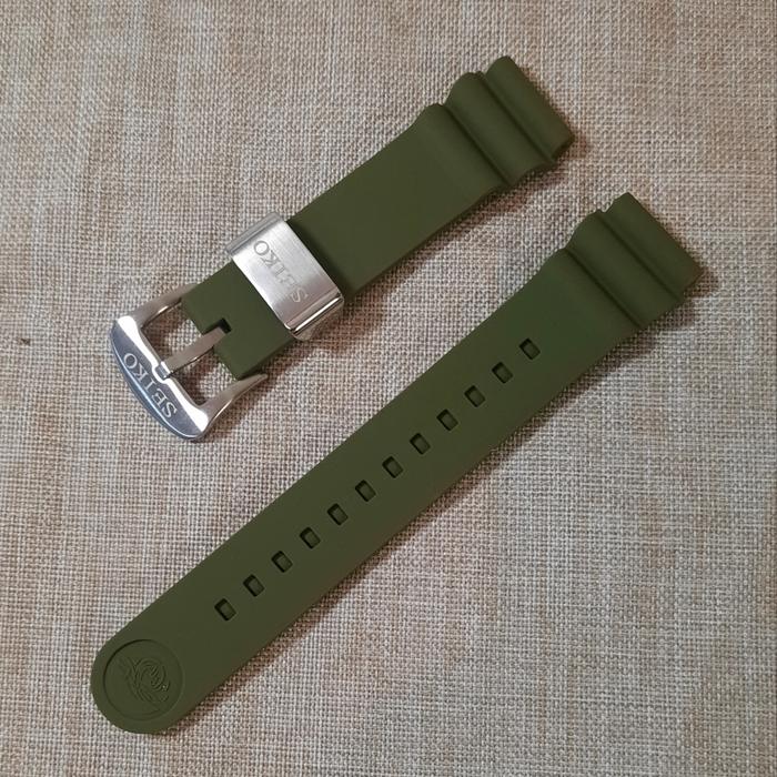Gambar 22mm Seiko Rubber SRP777K1 SKX011 Tali Jam Tangan Karet - Hijau, 22mm dari Tali Jam Tangan com undefined Tokopedia